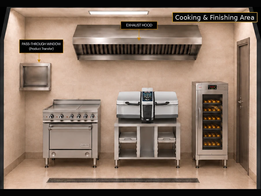 Illustrative rendering: Cooking & Finishing