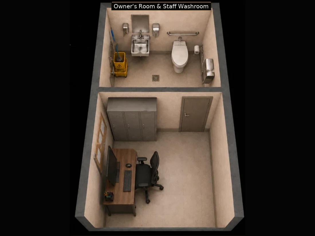 Illustrative rendering: Owner / Staff Room