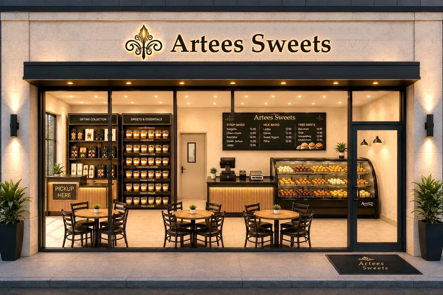 Illustrative Artees Sweets storefront