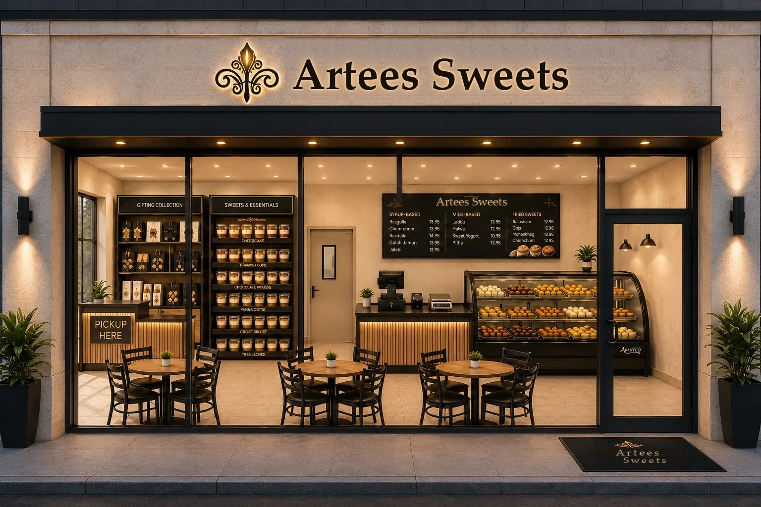 Illustrative Artees Sweets storefront